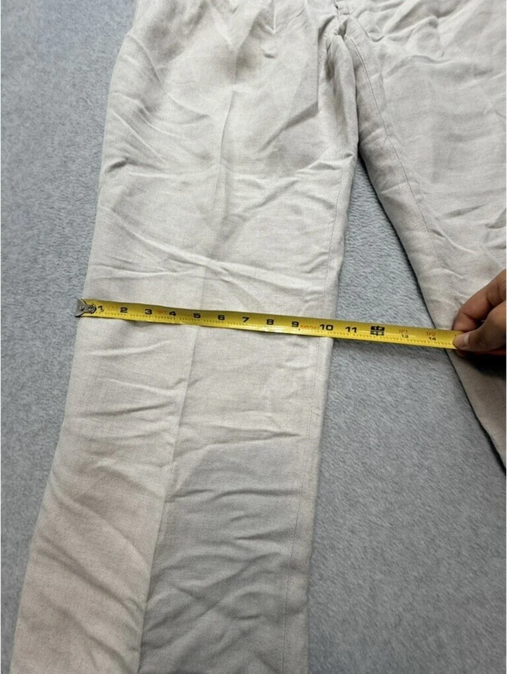 Cubavera Mens Pleated Pants 36x30 Beige Linen Blend Lightweight Summer